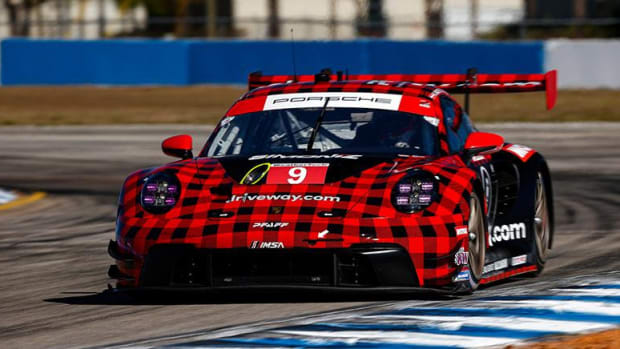 Patrick Pilet anchors the win for Pfaff Motorsports in last year's 12 Hours of Sebring IMSA race. Photo courtesy IMSA.